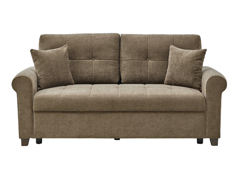 Mocca 74.8" Wide Convertible Loveseat