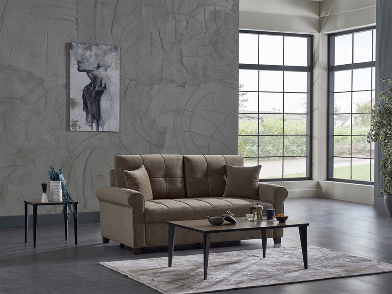 Mocca 74.8" Wide Convertible Loveseat