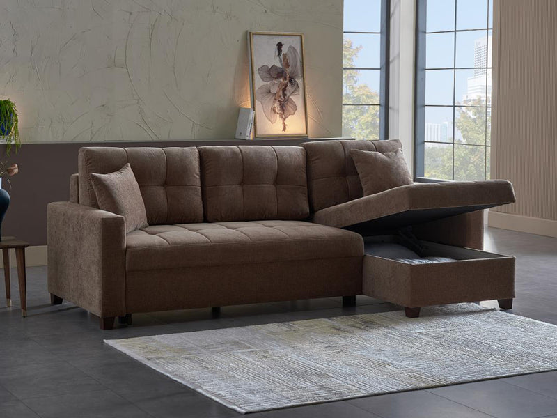 Bellona Istikbal Mocca Convertible Sleeper Sectional