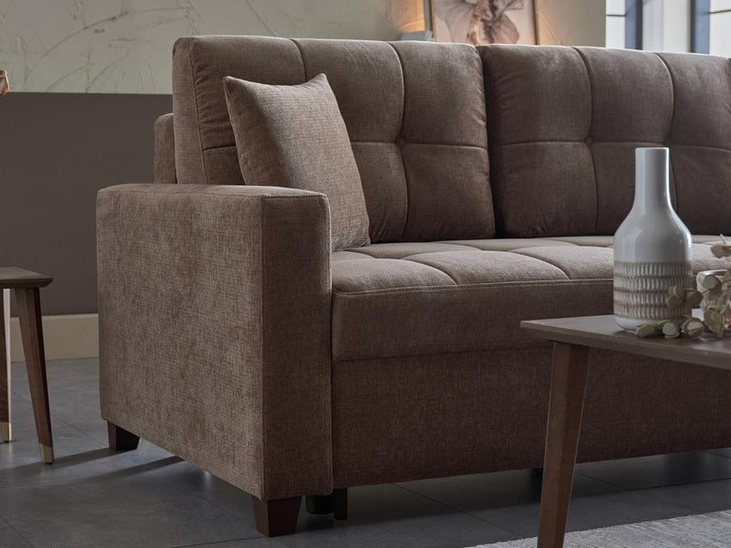 Bellona Istikbal Mocca Convertible Sleeper Sectional