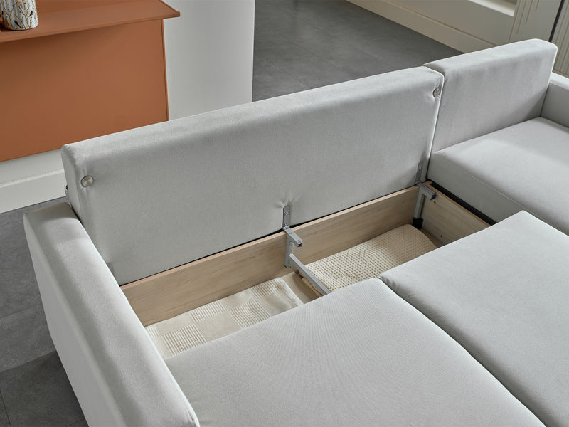 Bellona Istikbal Mocca S 101" Wide Convertible Sleeper Sectional