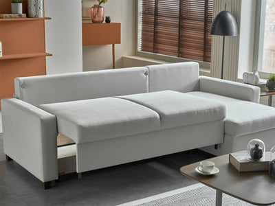 Bellona Istikbal Mocca S 101" Wide Convertible Sleeper Sectional