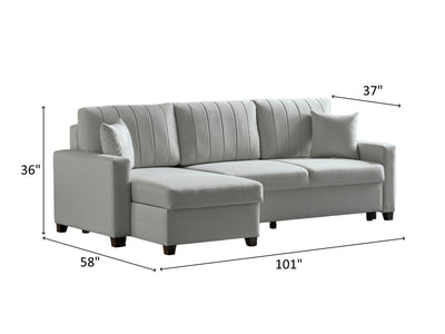 Bellona Istikbal Mocca S 101" Wide Convertible Sleeper Sectional