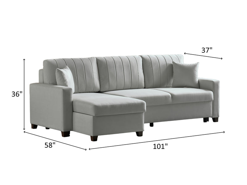 Bellona Istikbal Mocca S 101" Wide Convertible Sleeper Sectional