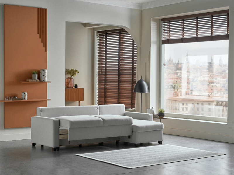 Bellona Istikbal Mocca S 101" Wide Convertible Sleeper Sectional