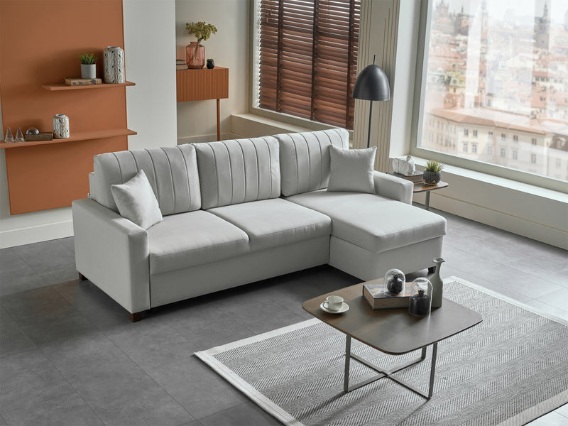 Bellona Istikbal Mocca S 101" Wide Convertible Sleeper Sectional