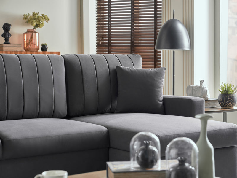 Bellona Istikbal Mocca S 101" Wide Convertible Sleeper Sectional