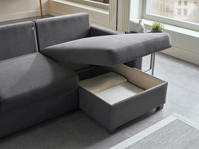 Bellona Istikbal Mocca S 101" Wide Convertible Sleeper Sectional