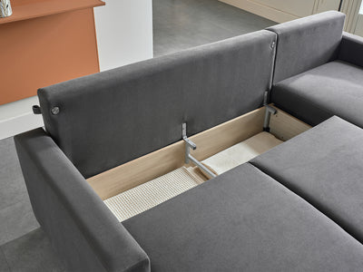 Bellona Istikbal Mocca S 101" Wide Convertible Sleeper Sectional