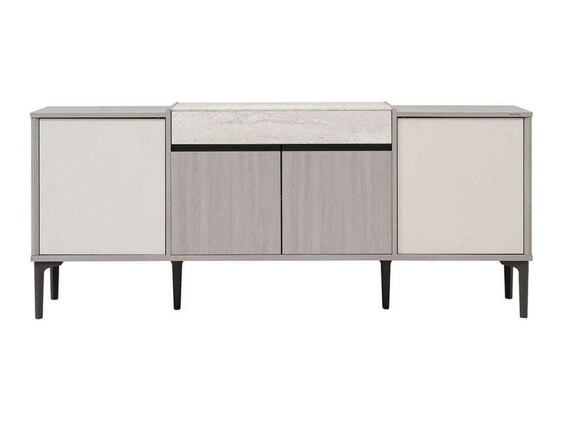 Mona 77.6" Wide 4 Door 1 Drawer Buffet With Mirror