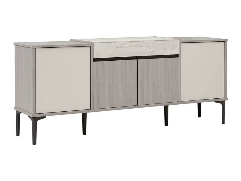 Mona 77.6" Wide 4 Door 1 Drawer Buffet With Mirror