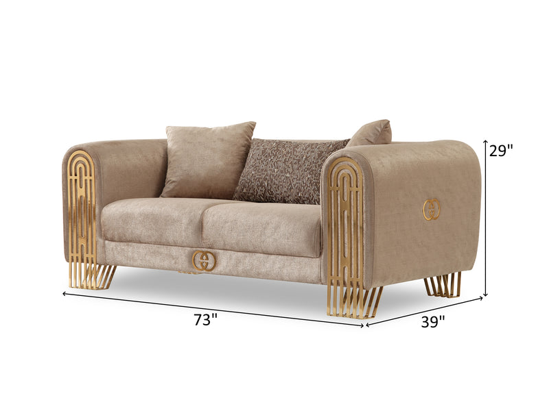 Monaco 73" Wide Rolled Arm Loveseat