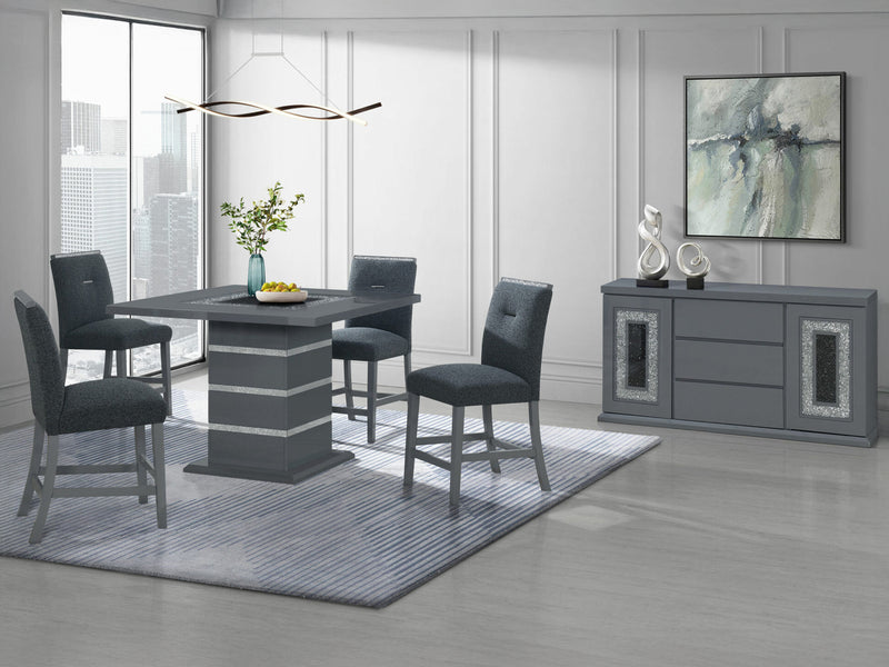 Monaco Glo 4 Person Counter Height Dining Room Set