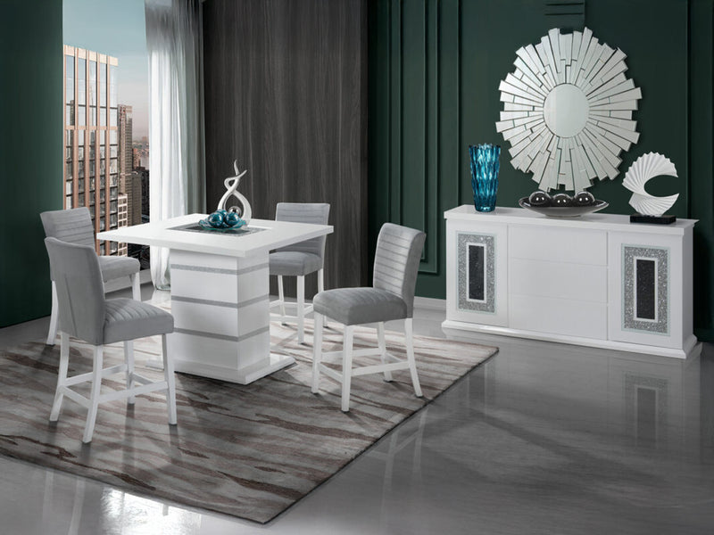 Monaco Glo 4 Person Counter Height Dining Room Set