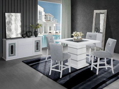 Monaco Glo 4 Person Counter Height Dining Room Set