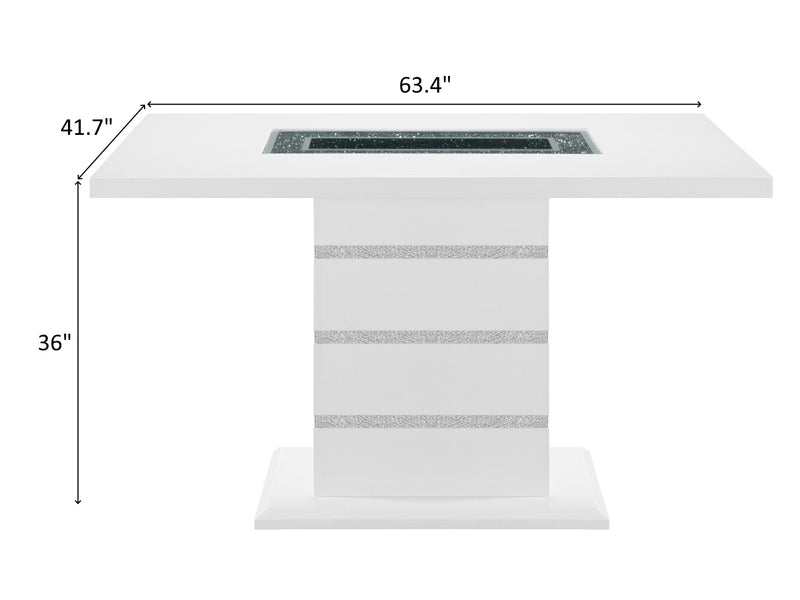 Monaco Glo  63.4" Wide Counter Height Rectangular Dining Table