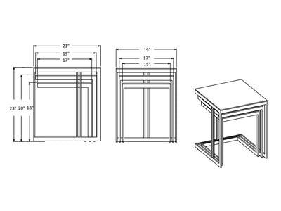 Montego 23" Tall Nesting Table