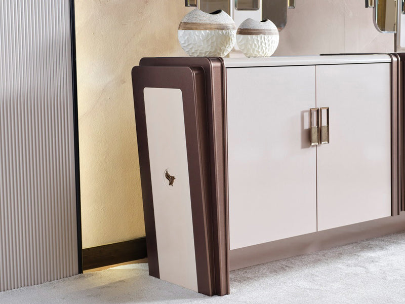 Nirvana Kanss 98" Wide 4 Door Buffet With Mirror