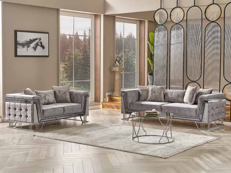 Munich Silver Living Room Set