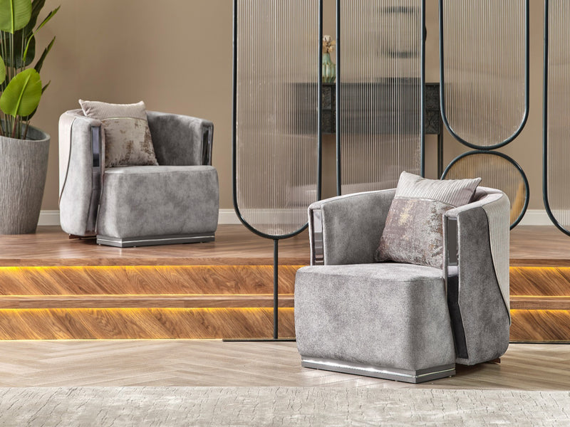 Munich Silver 32" Wide Armchair