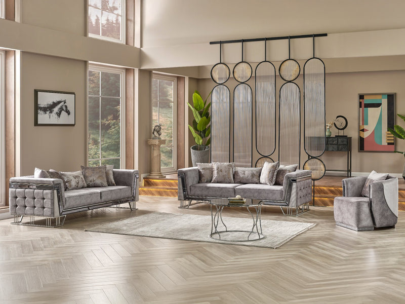 Munich Silver Living Room Set