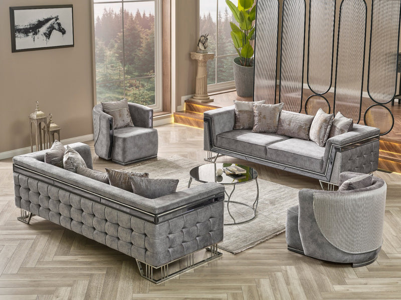 Munich Silver Living Room Set
