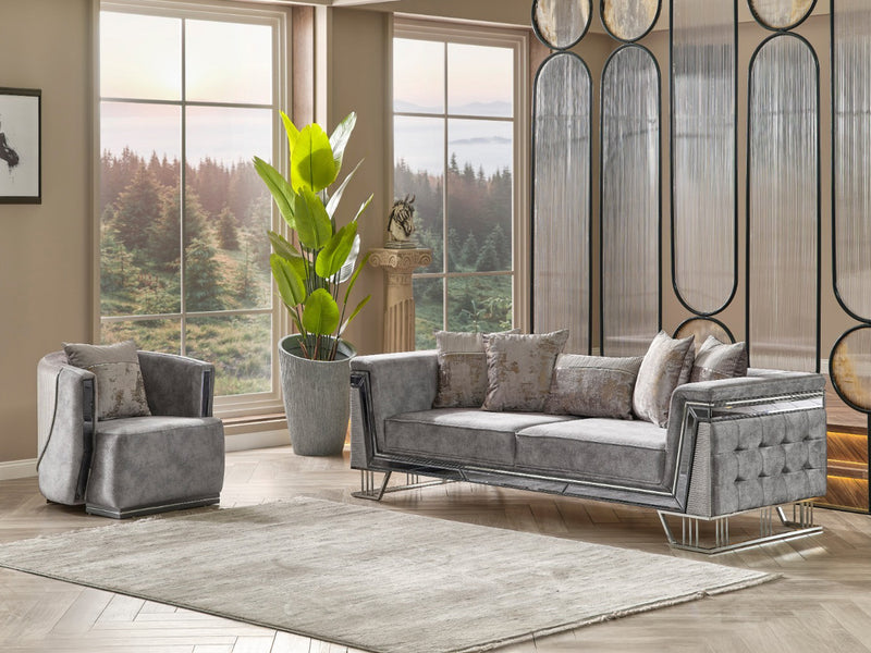 Munich Silver 32" Wide Armchair