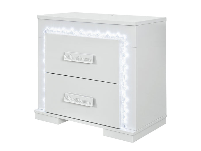 Naomi Glo 27.1" Tall 2 Drawer Nightstand With LED