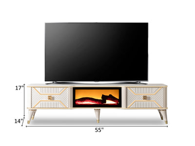 Napol 55" Wide TV Stand With Electric Fireplace