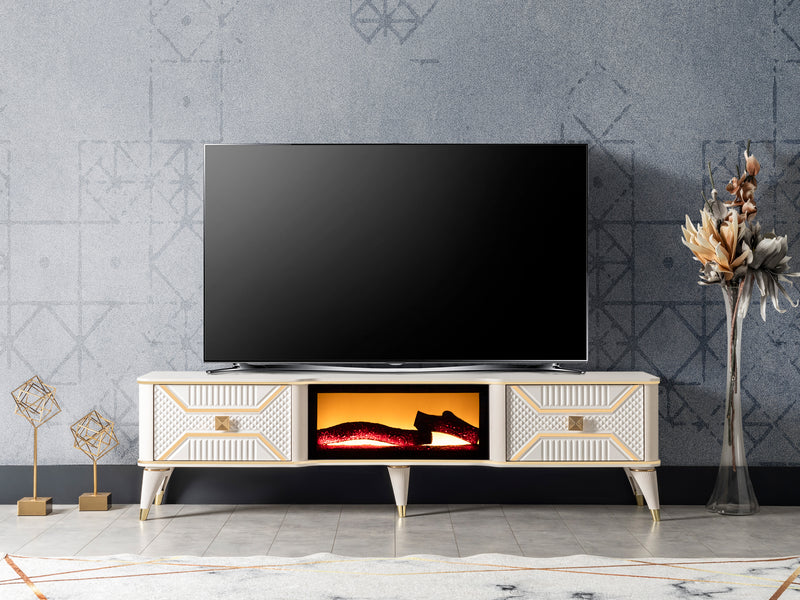 Napol 55" Wide TV Stand With Electric Fireplace