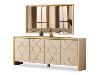 Napoli 82" Wide 4 Door Buffet with Mirror