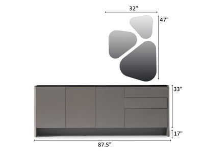 Naturay 87.5" Wide Buffet With Mirror