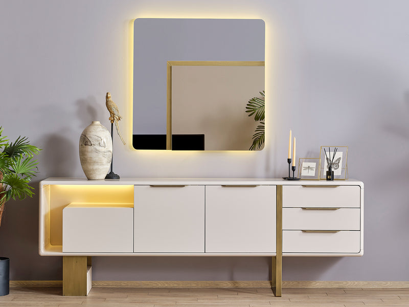 Ritan 90.5" Wide Buffet With Mirror