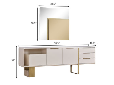 Ritan 90.5" Wide Buffet With Mirror