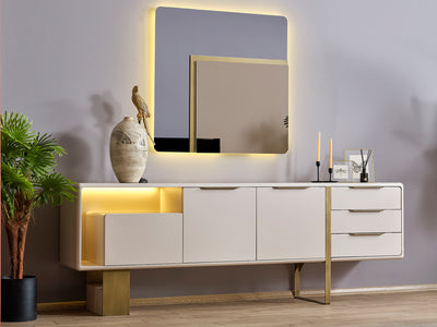 Ritan 90.5" Wide Buffet With Mirror