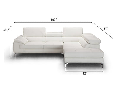 Nila 107" / 87" Wide Leather Sectional