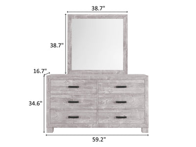 Nolan 59.2" Wide 6 Drawer Dresser With Mirror