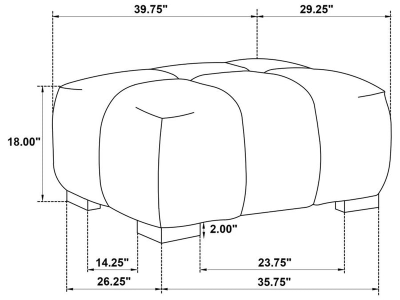 Octavia 39.7" Wide Ottoman