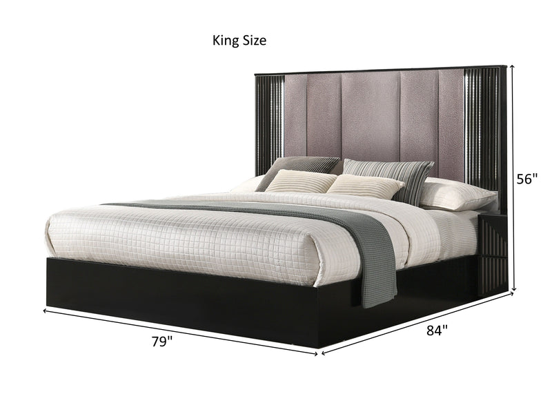 Rosette LED Headboard Platform Bed