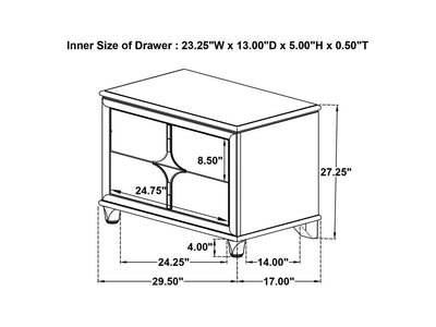 Olivia 27.2" Tall 2 Drawer Nightstand