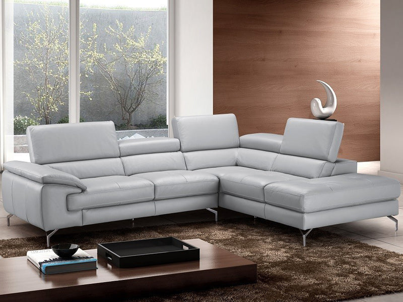 Olivia 107" / 87" Wide Leather Sectional