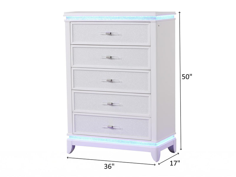 Opium 36" Wide 5 Drawer Chest