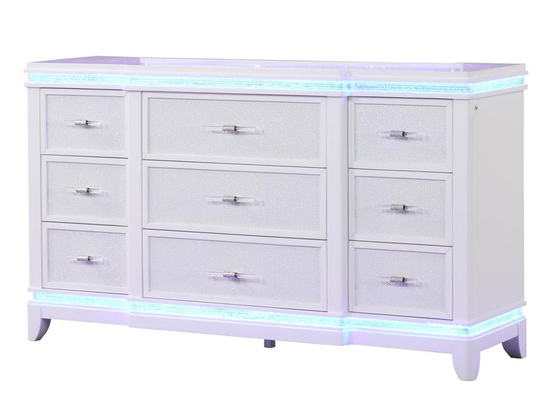 Opium 64" Wide 9 Drawer Dresser With Mirror