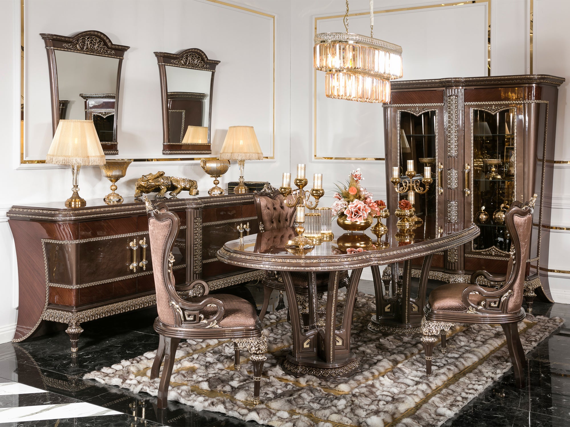 Saltanat Ozb 6 Person Dining Room Set – Istanbul Furniture - Home of ...