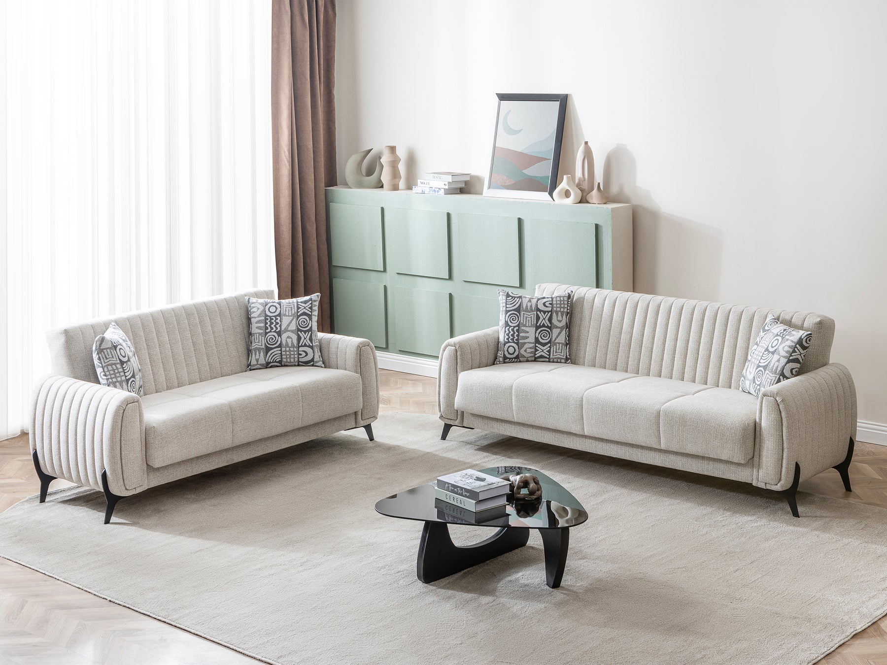 Palermos 73" Wide Convertible Loveseat – Istanbul Furniture - Home of ...