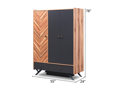 Piedra 55" Wide 3 Door Wardrobe