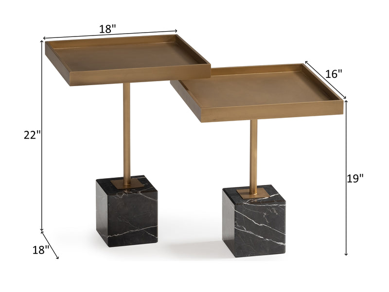 Pietra 18" / 16" Wide Side Table Set