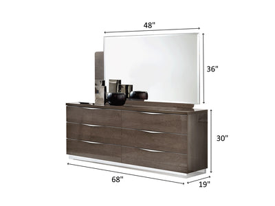 Platinum Legno 68" Wide 6 Drawer Double Dresser With Mirror