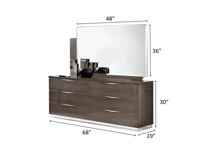 Platinum Legno 68" Wide 6 Drawer Double Dresser With Mirror