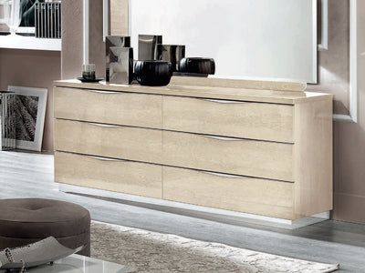 Platinum Legno Betullia 68.1" Wide 6 Drawer Double Dresser With Mirror